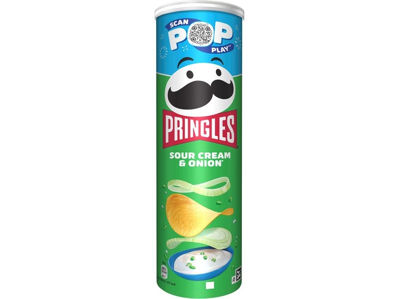 Pringles Chips Sour Cream and Onion 185 g Würziges Knabbergebäck aus Kartoffeln