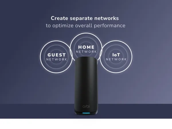 NETGEAR Orbi 870 Series RBE873 - Wi-Fi-system - (router, 2 extendere) - op til 9000 sq.ft - mesh 10GbE, 2.5GbE, Wi-Fi 7 Multi-Band