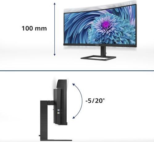 Philips - 346E2CUAE - Gaming-monitor - 34'' - QHD - VA - Gebogen