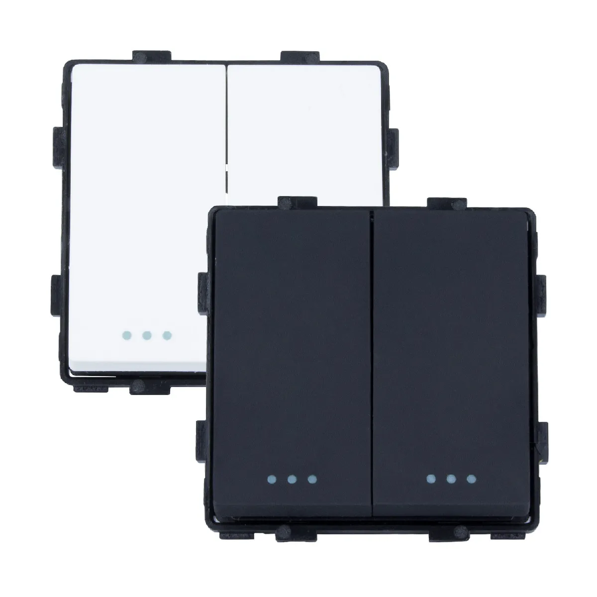 Ledkia Interrupteur Double Modern - Noir