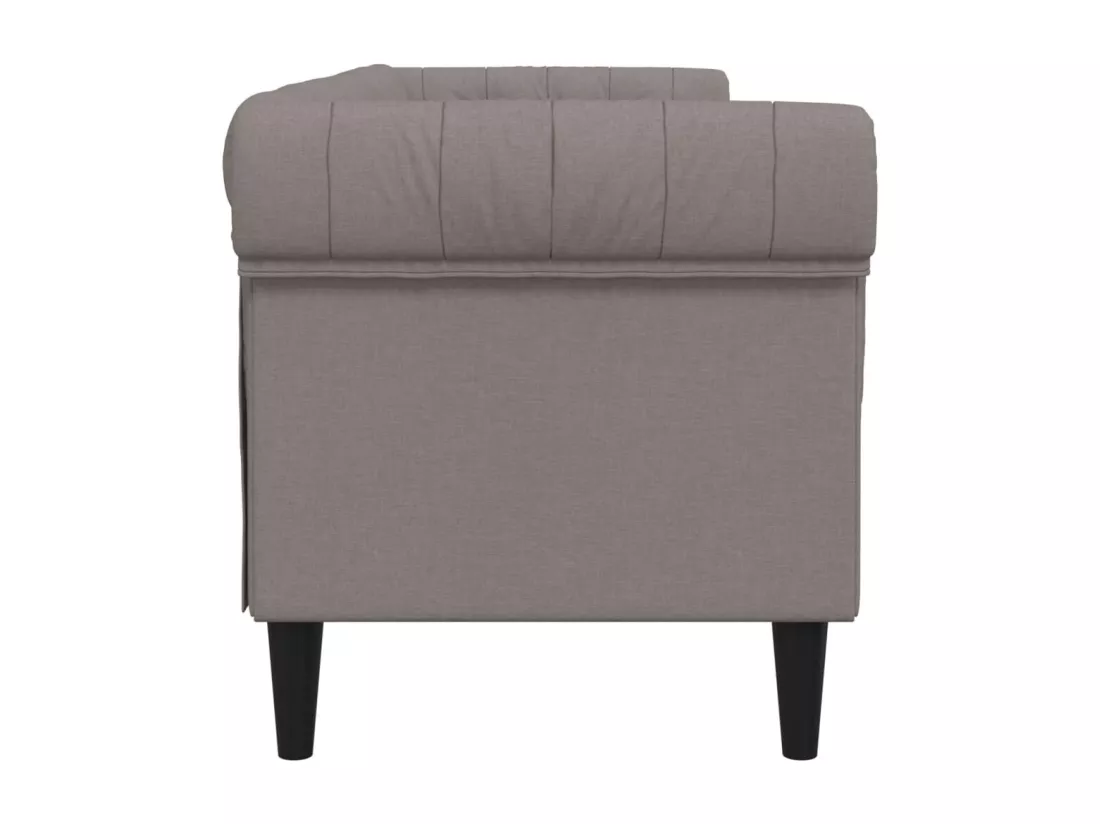 Canapé Chesterfield 3 places taupe tissu