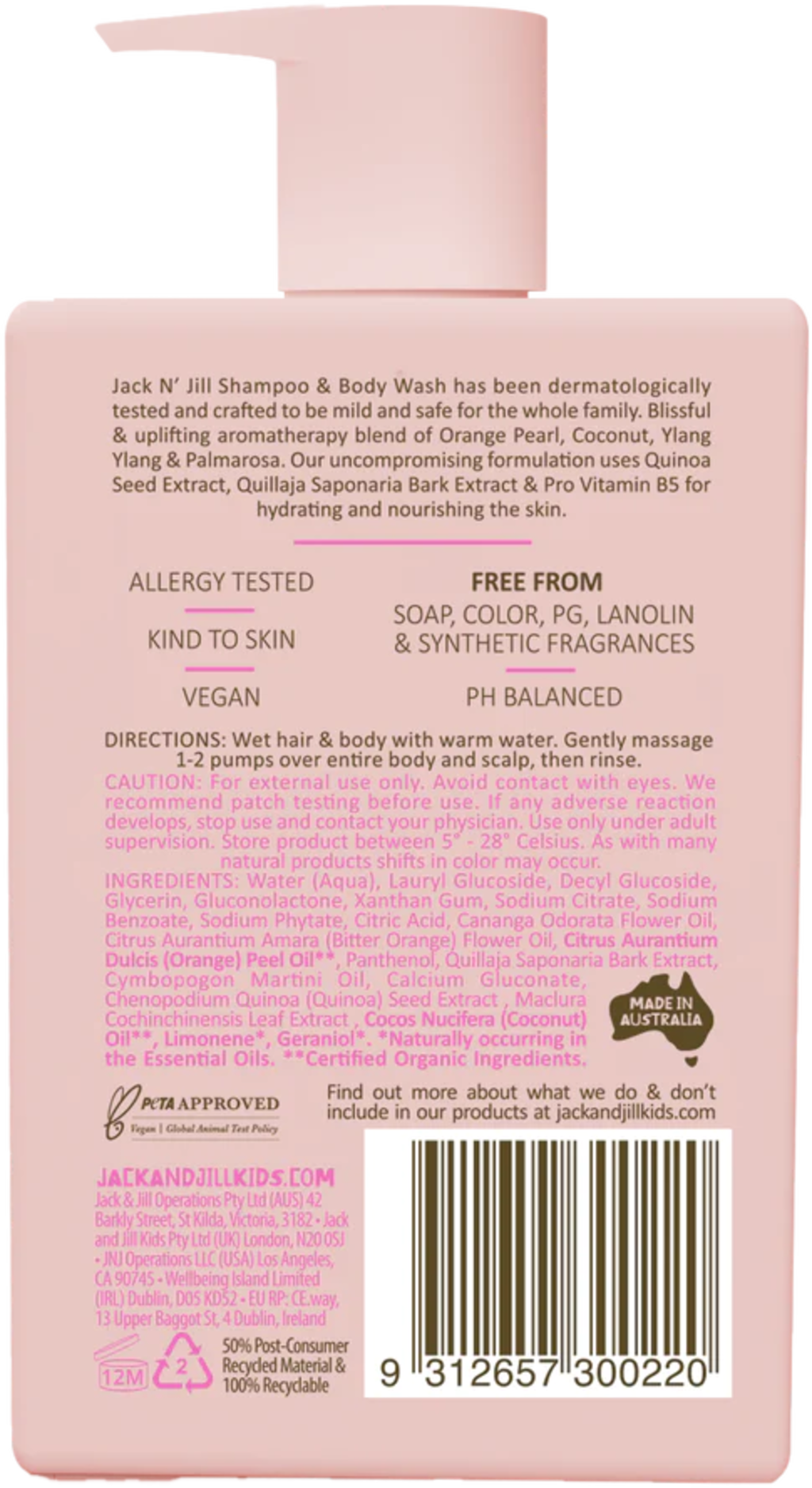 JACK N'JILL  Shampoo & Waschlotion, 300 ml
