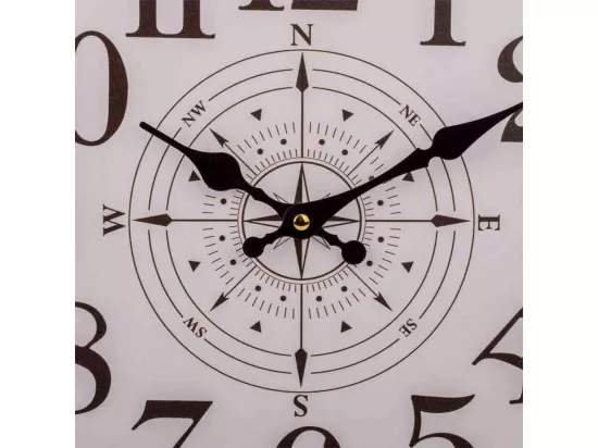 Horloge murale en bois blanc d34x2h