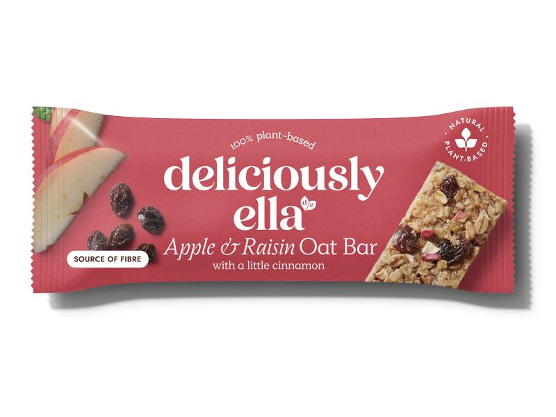 Deliciously Ella Riegel Apfel, Rosine & Zimt 3 x 50 g Gebackener Haferflockenriegel mit Äpfeln, Trauben und Zimt