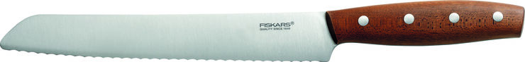 Fiskars Norr brødkniv 21 cm. Brun