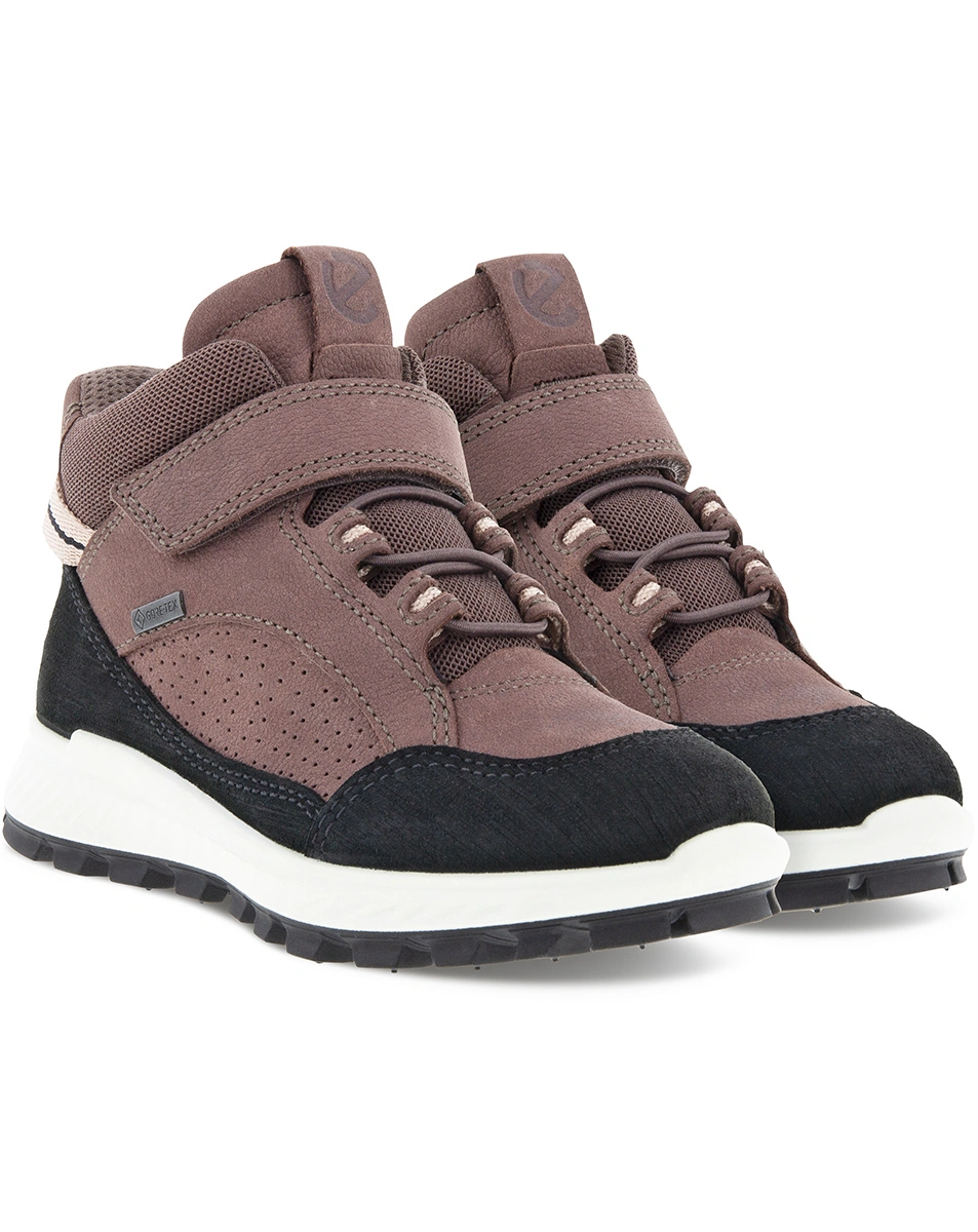 Leder-Klettstiefel EXOSTRKids/JUNIORS gefüttert in velcro black/dusty purple
