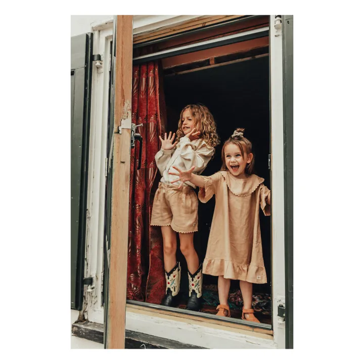 Baje Studio Robe Susan Lin Volants  | Rose pêche