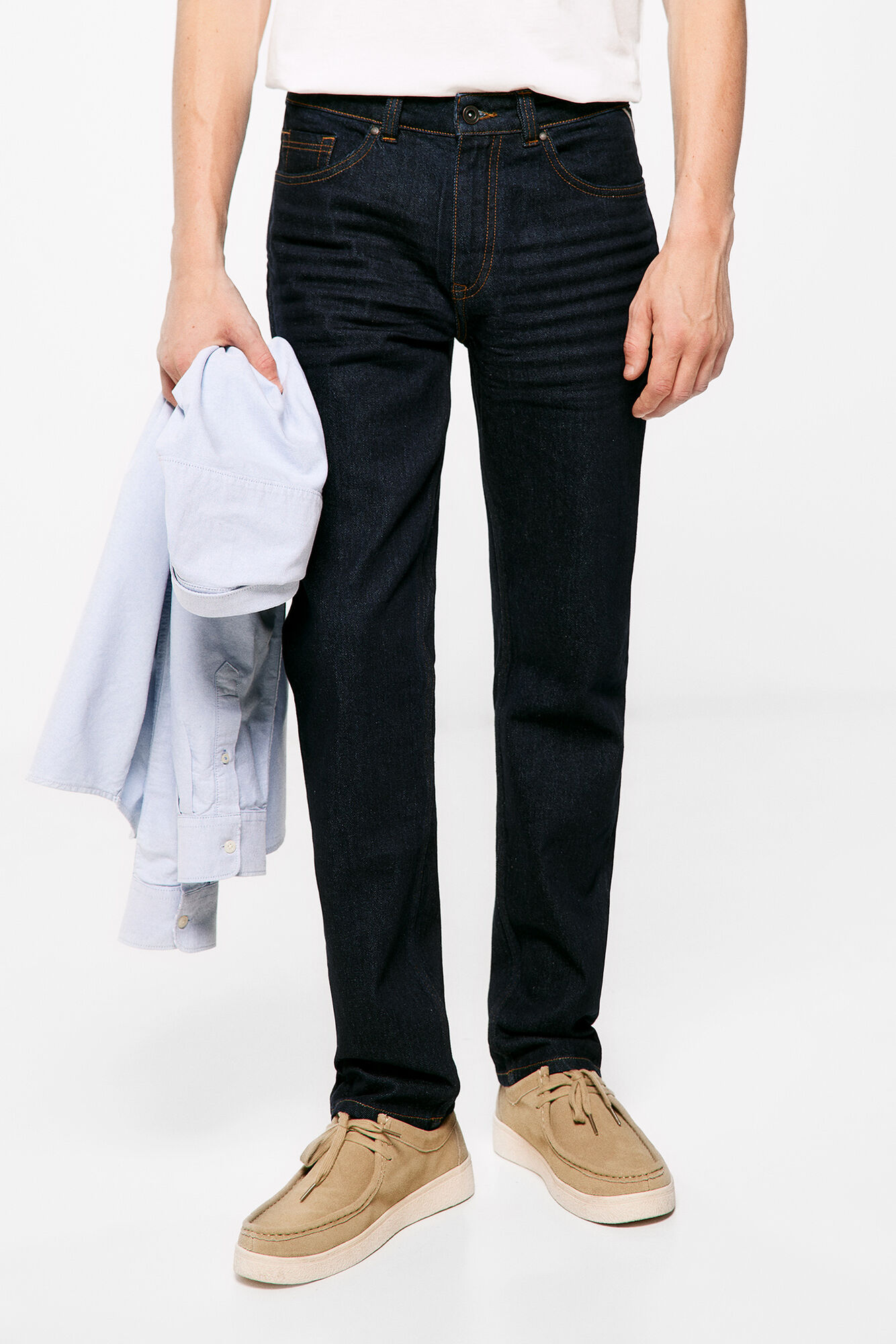 jeans sem costura de lavagem normal