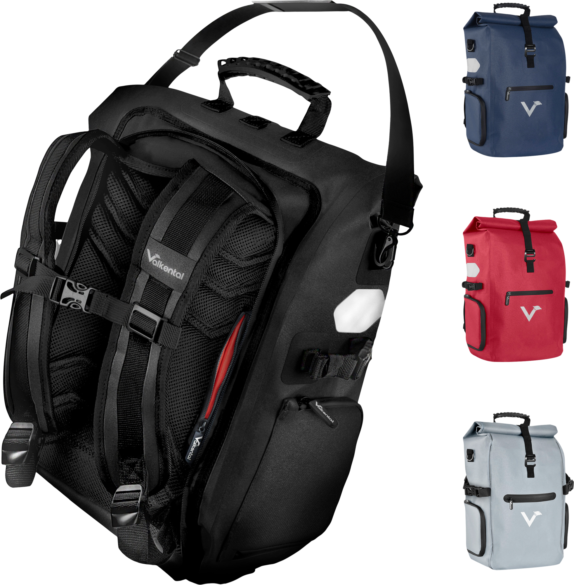Valkental ValkPro 3-in-1 Fahrradtasche 26 Liter schwarz