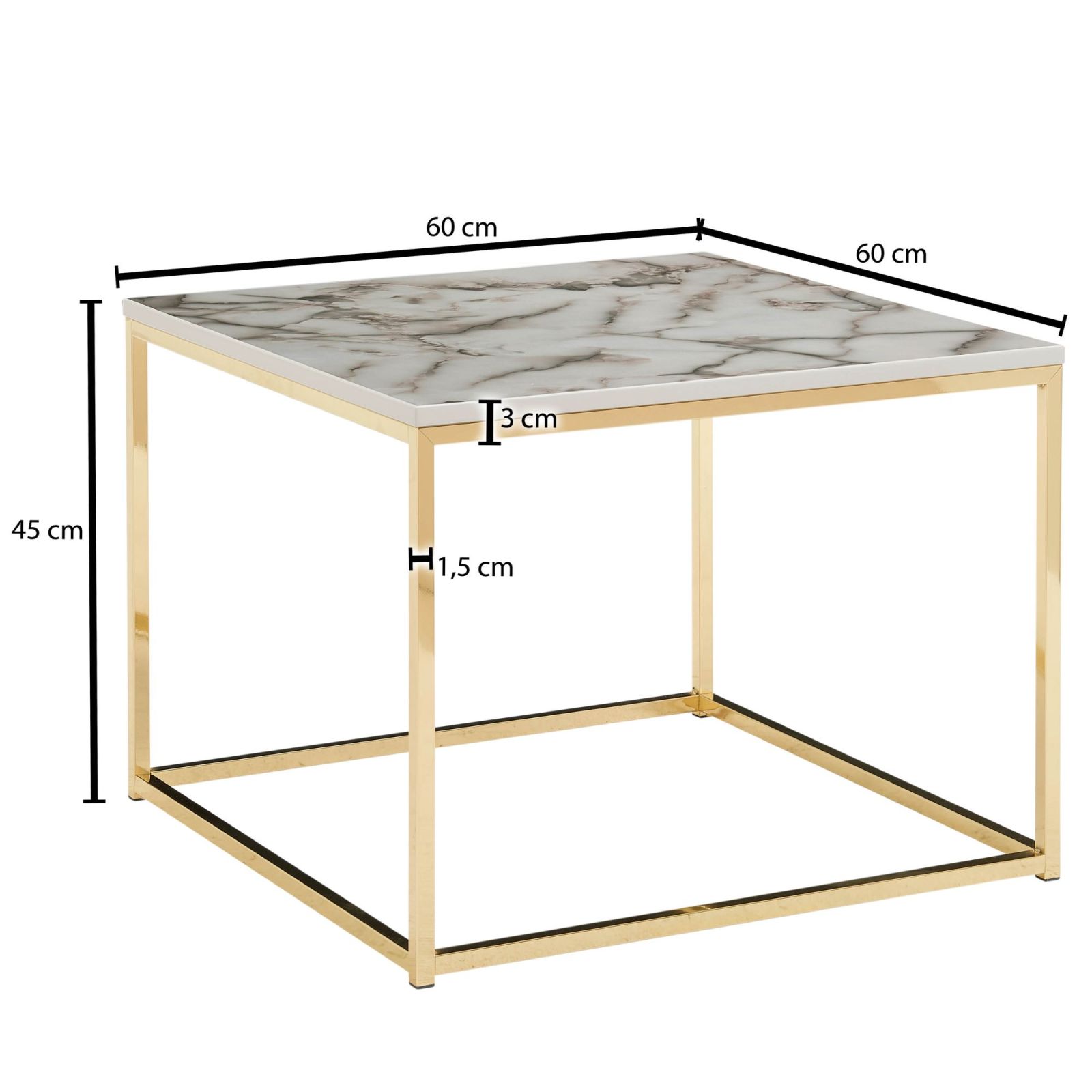 Couchtisch - Marmor-gold - 60 cm
