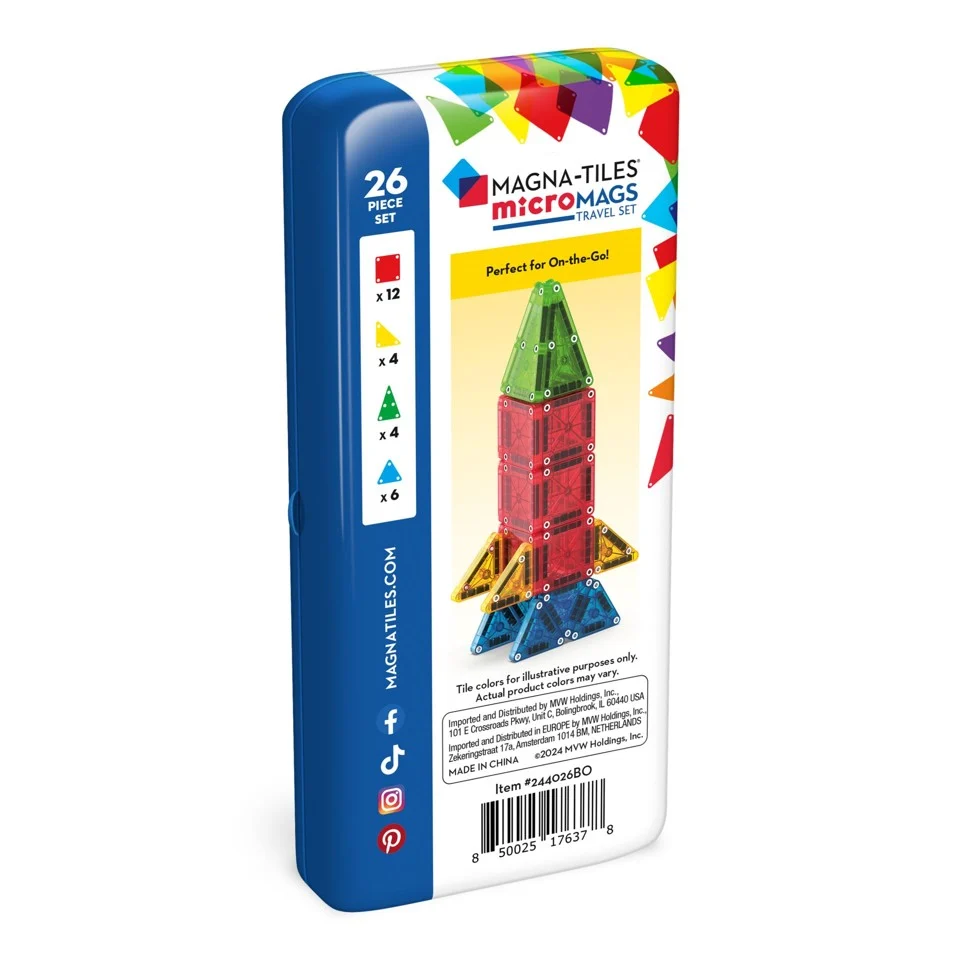 Magna-Tiles - microMAGS i Metal-Rejseæske