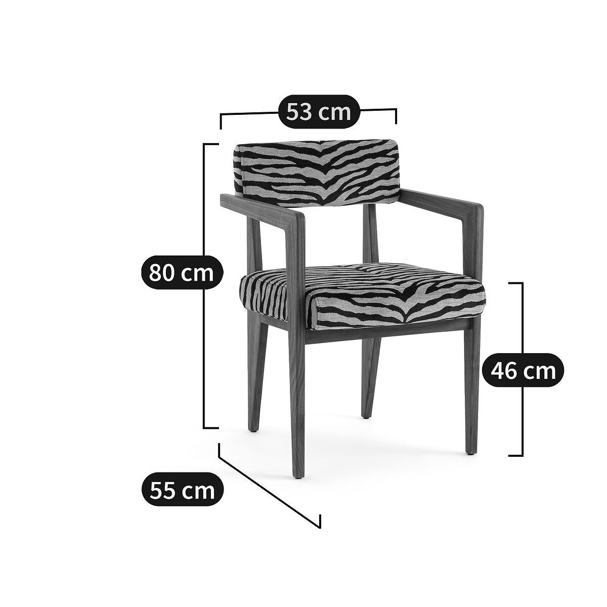 AM.PM<br>Mesa e poltrona em nogueira, tecido jacquard, Izag