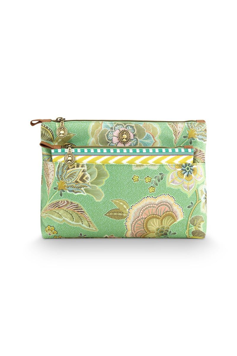 Pip Studio Caryn Cosmetic Bags Combi Matata Green