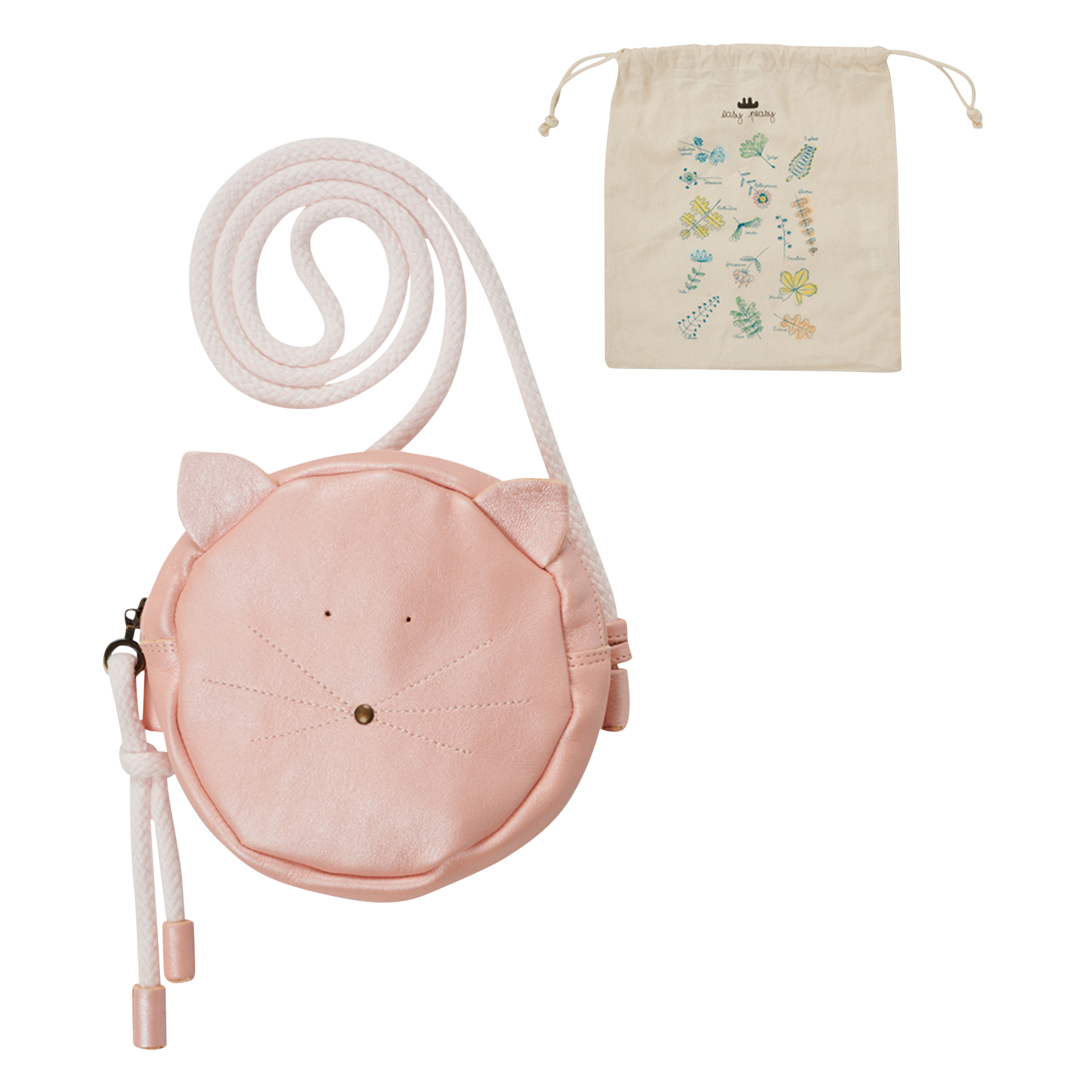 RONRON CHAT - Sac bandoulière en cuir | Rose