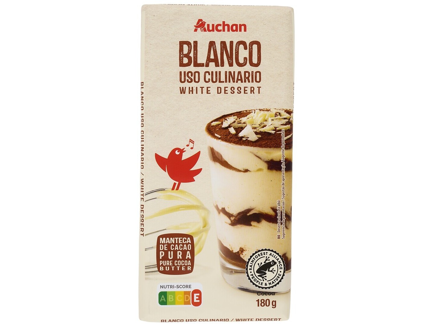 CHOCOLATE AUCHAN BRANCO CULINÁRIA 180G