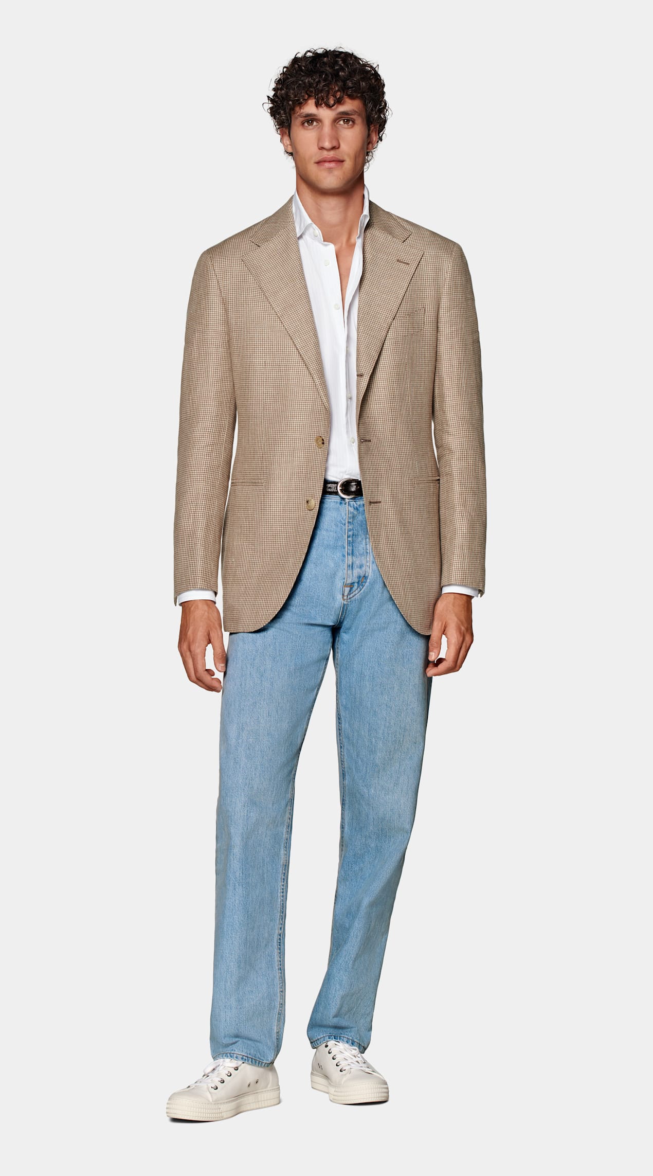 Blazer Roma coupe Relaxed marron moyen pied-de-poule