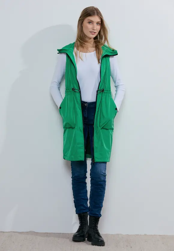 Longweste mit Mesh - grass green