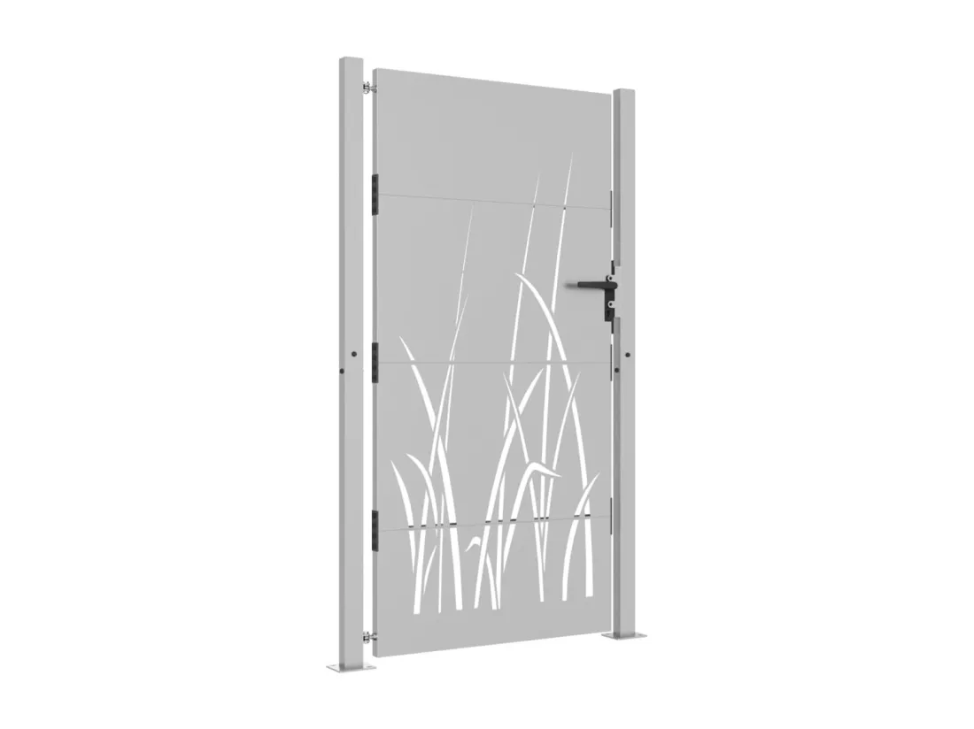 Portail de jardin 105x180 cm acier corten conception d'herbe