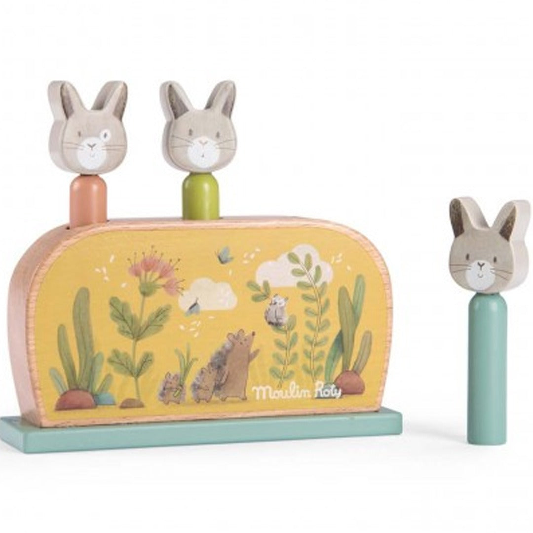 Moulin roty pop-up spel trois petits lapins