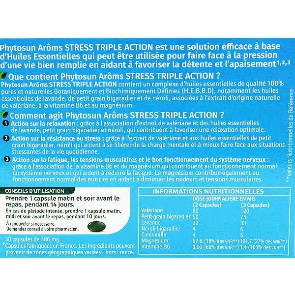 Phytosun Arôms Stress Triple Action 30 capsules