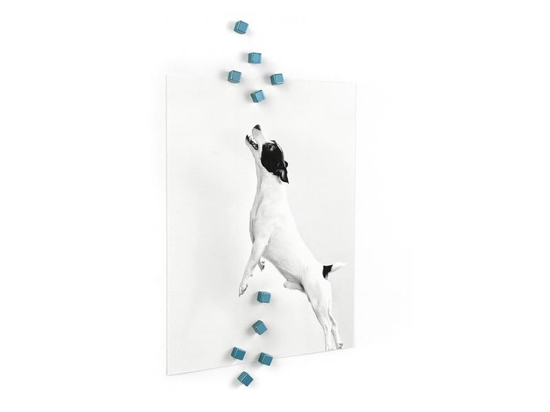 Trendform Haftmagnet Kubiq 10er Set , Blau Magnete für Ihre Notizen