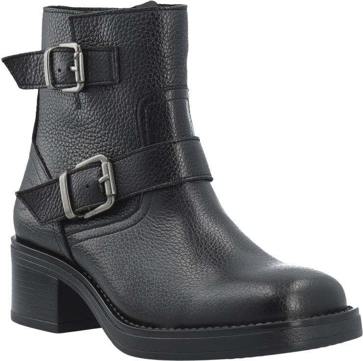 Cashott CASRIKKE Biker Boot W. Inside Zip Leather Black