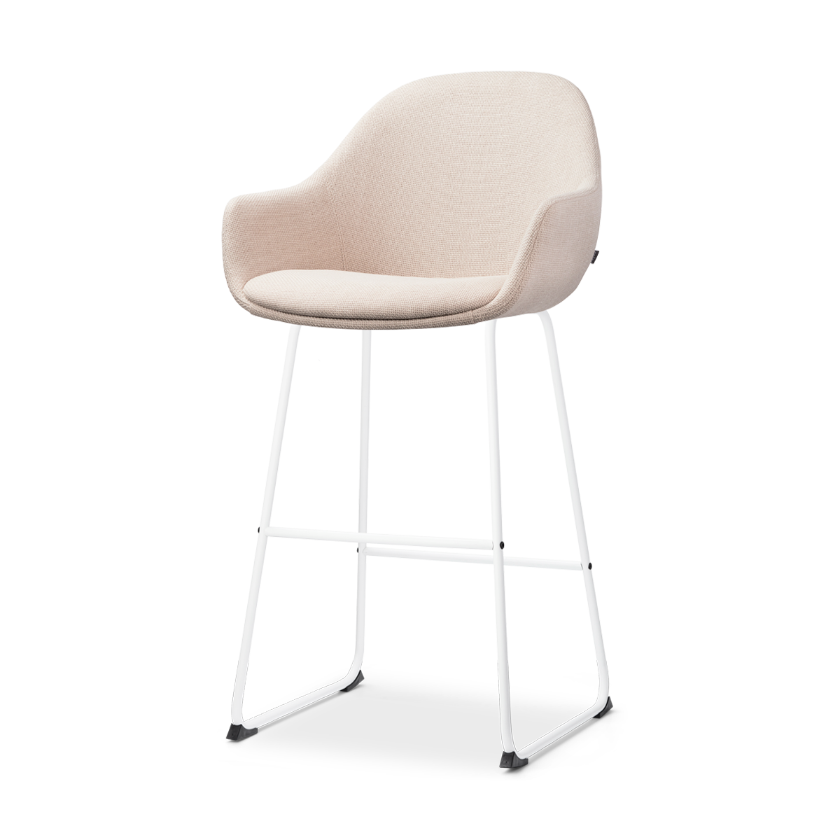 Barkruk Nino-Mae beige - wit onderstel - 75 cm