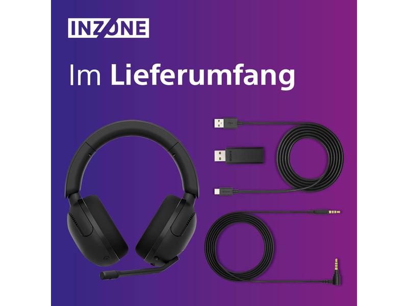 Sony Headset INZONE H5 Schwarz Leichtes, weiches und kabelloses Gaming-Headset