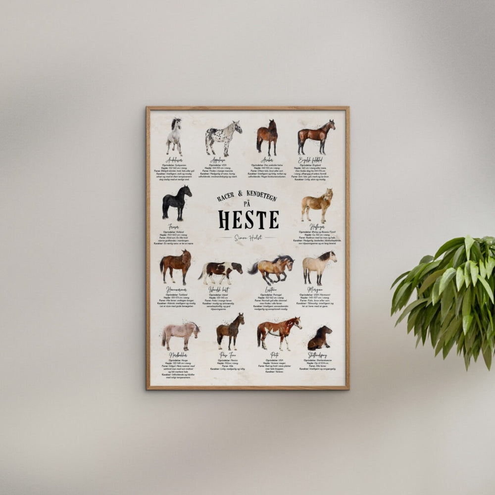 Køb Poster & Frame Simon Holst - En Plakat Med Heste - Sten