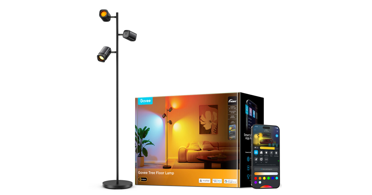 GoveeTree Floor Lamp  (Zwart, 2.4GHz wifi + Bluetooth)