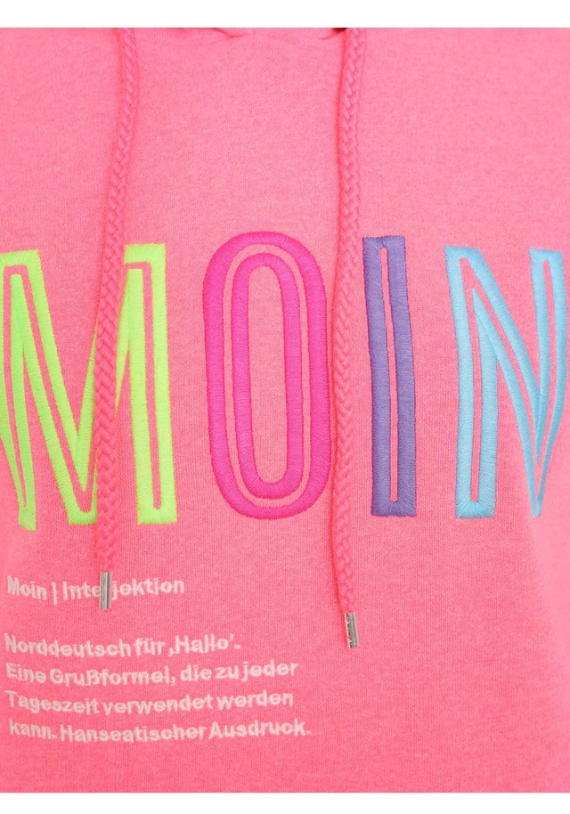 Zwillingsherz Sweatshirt , gestickter Schriftzug, Kapuze, Langarm, Kängurutasche, Kordelzug
