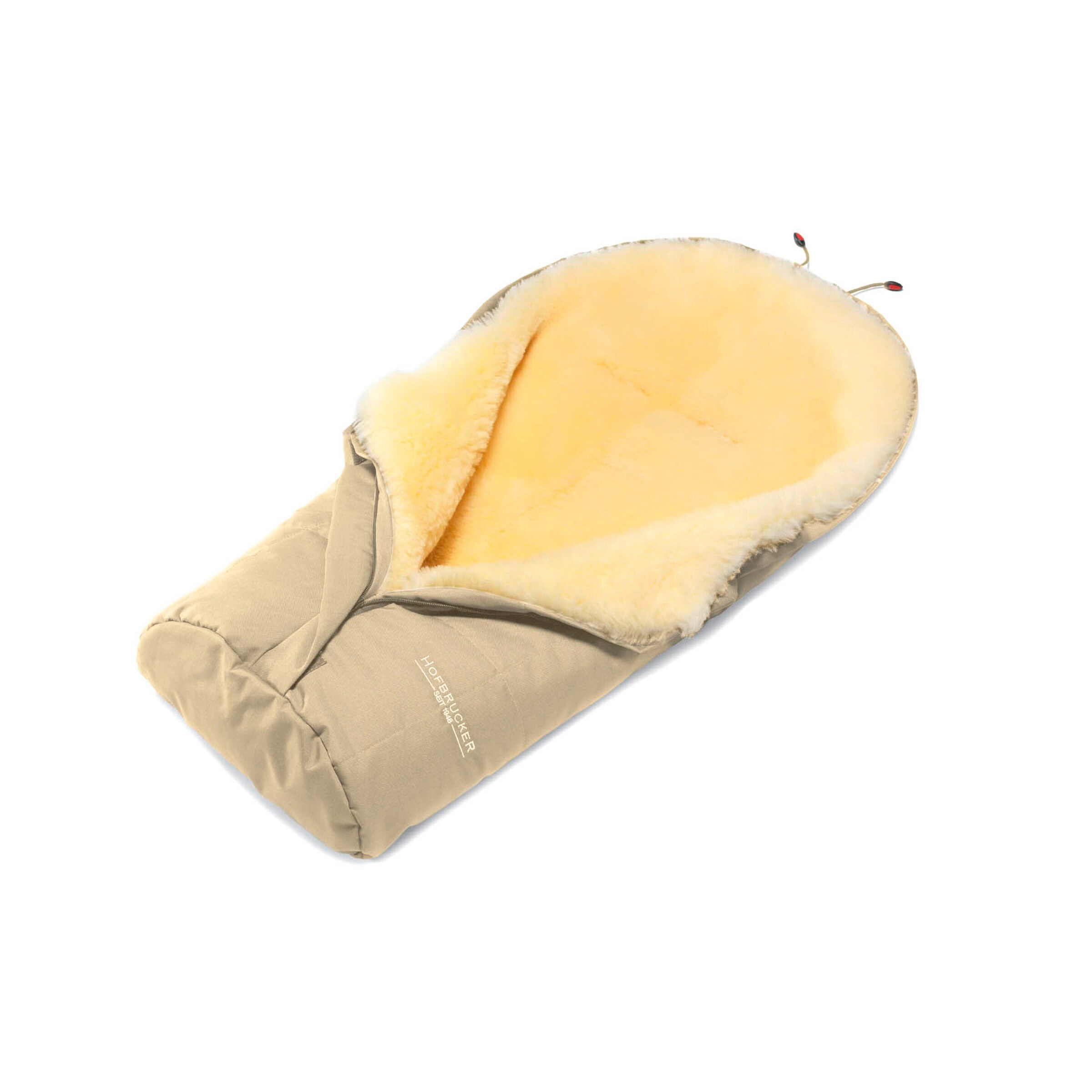 Hofbrucker Kinderwagen Lammfell-Fußsack für Babywanne Eskimo Beige