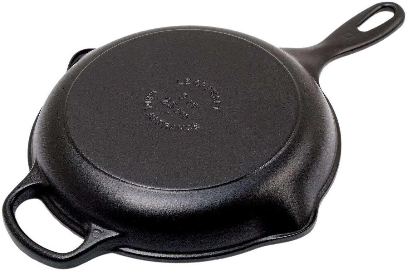Le Creuset gietijzeren skillet 23 cm rond, zwart