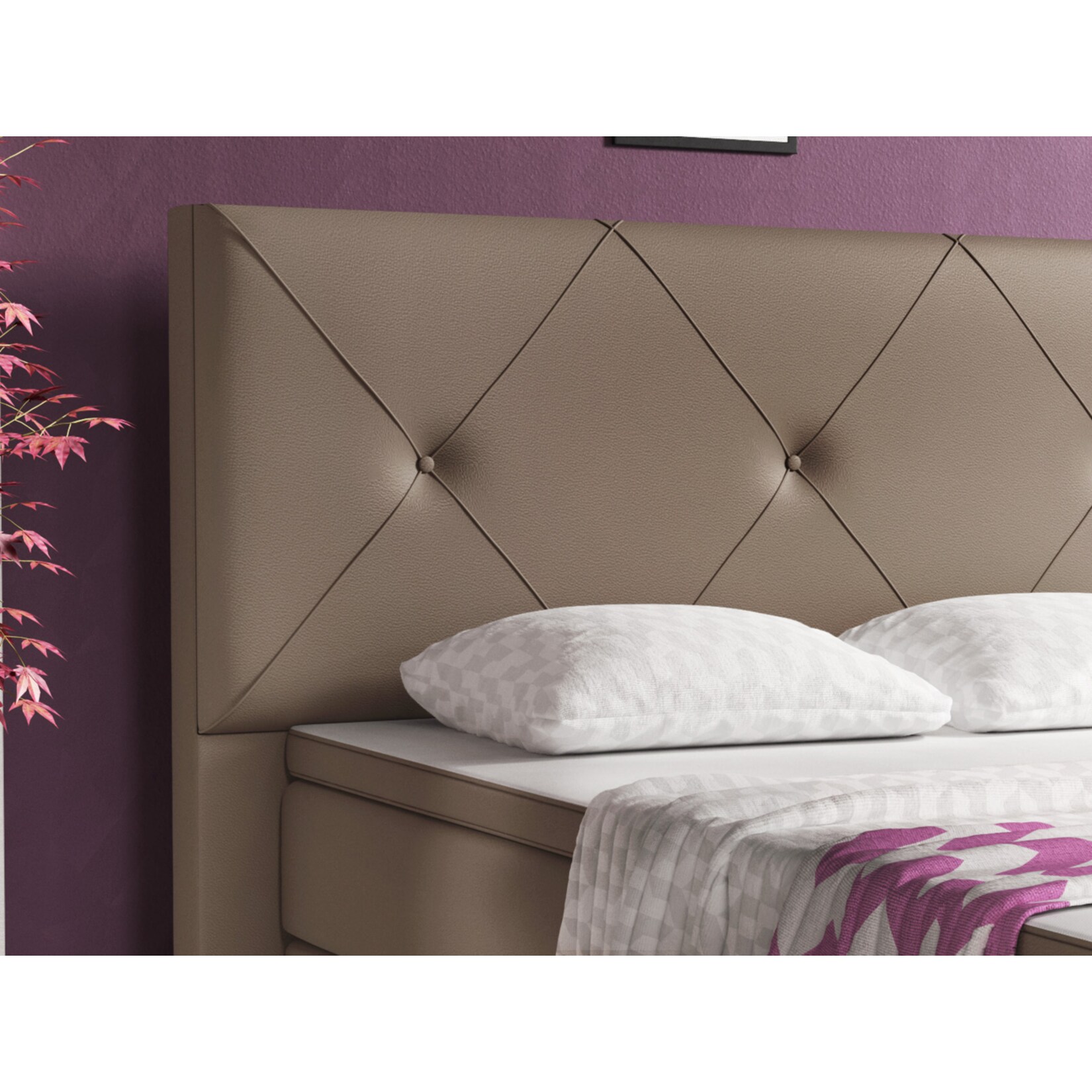 Inter Handels Boxspringbett Oxford 180x200 cm muddy