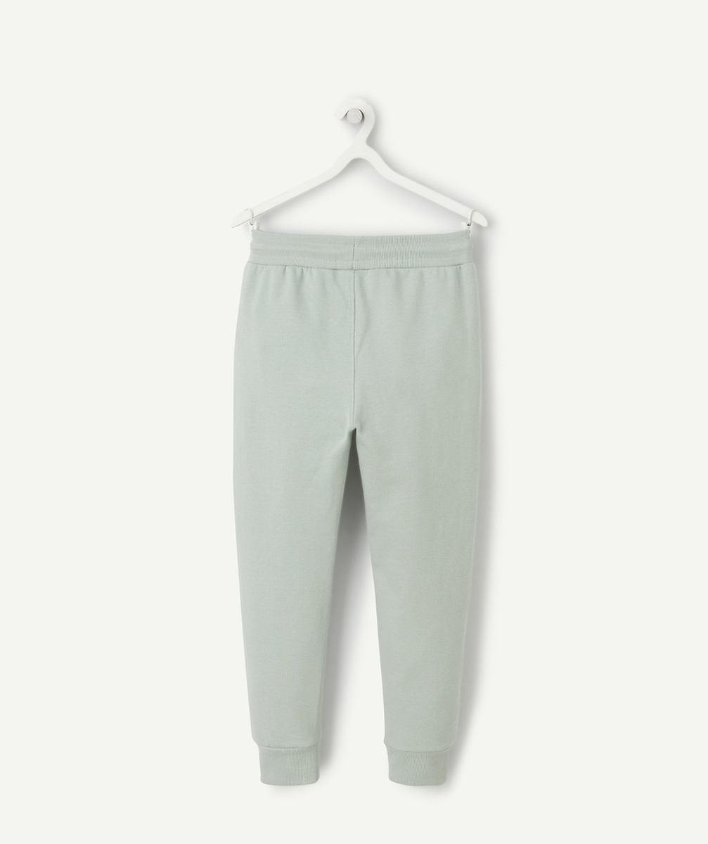 JOGGING GARÇON EN COTON BIOLOGIQUE VERT AVEC POCHES
