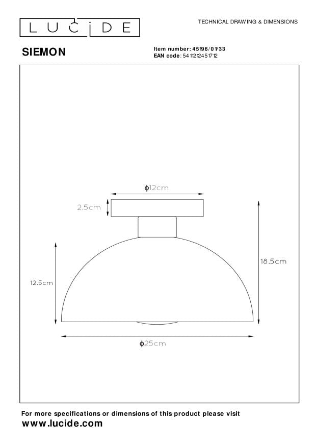Siemon plafondlamp Ã25 groen