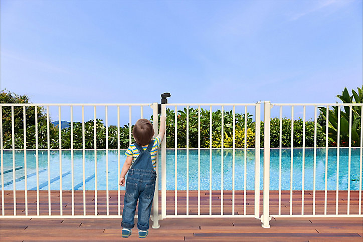 Module à barreaux pour barrière de piscine en aluminium blanc 1m