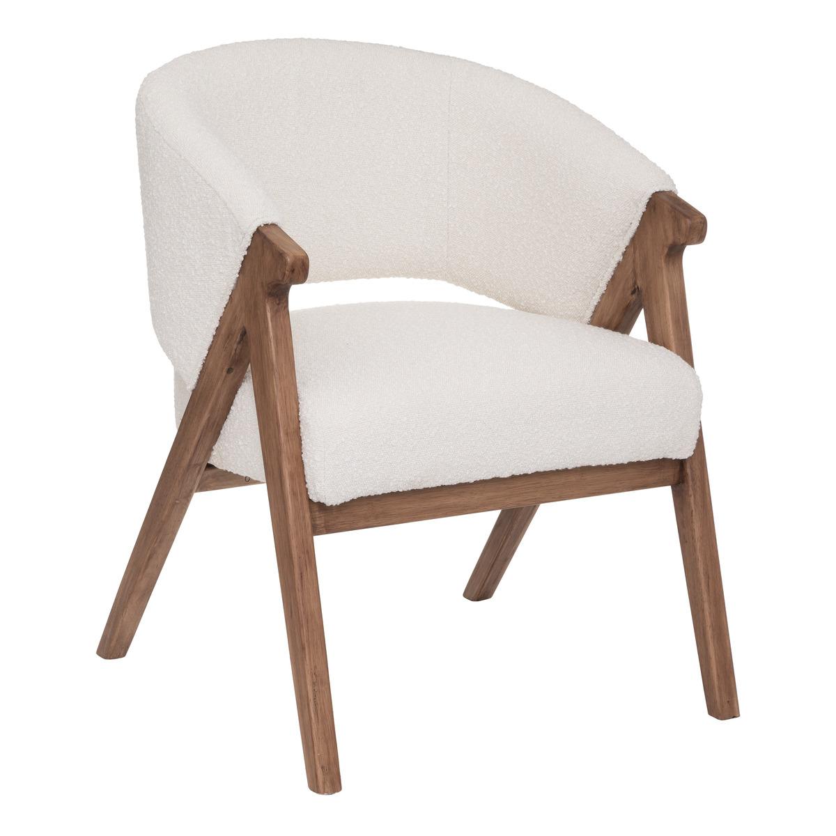 FAUTEUIL BOUCLE AMZA BLANC