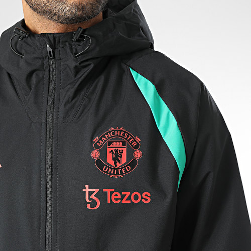Veste Zippée Capuche A Bandes Manchester United IA7298 Noir