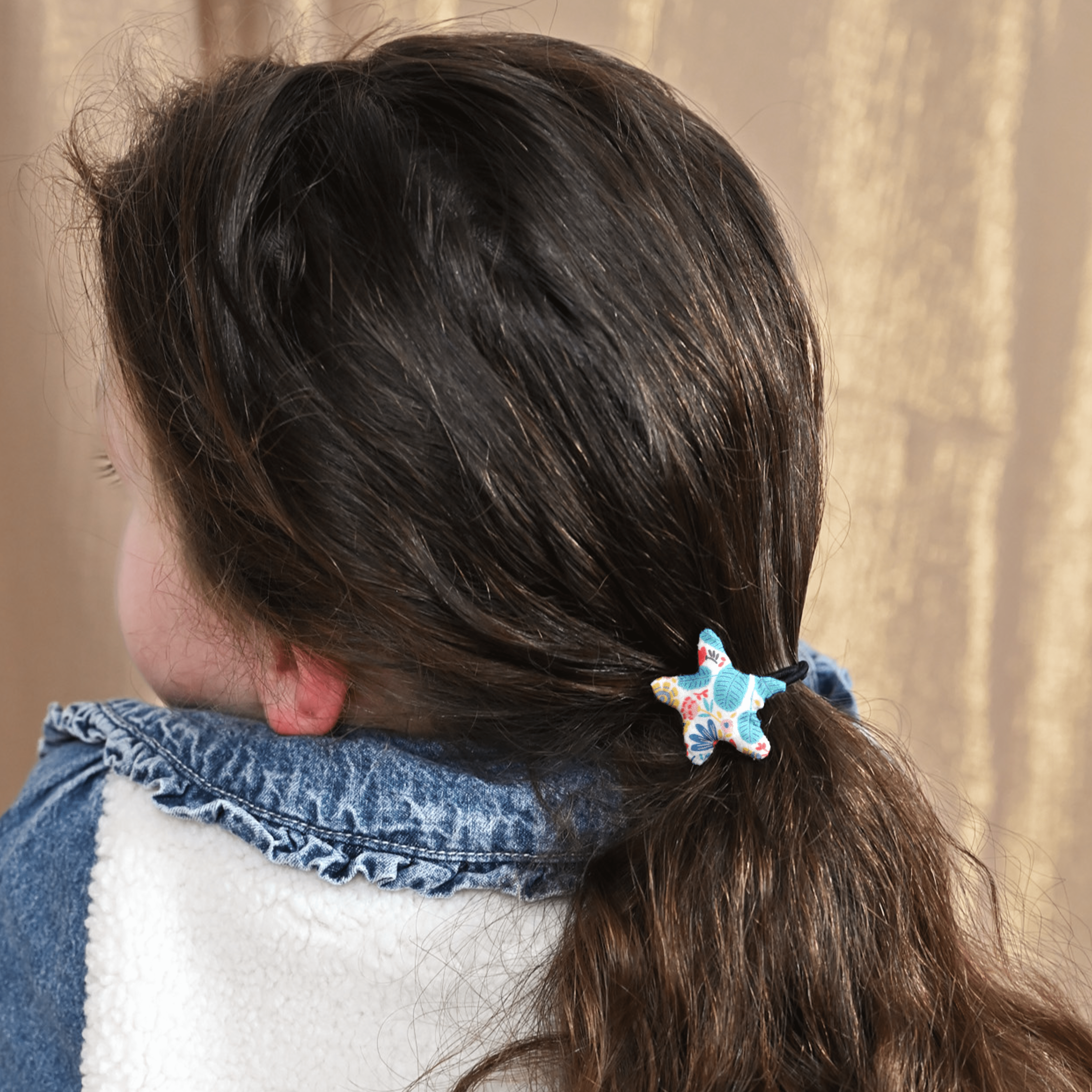Elastique Cheveux Étoile Champêtre Bleuté