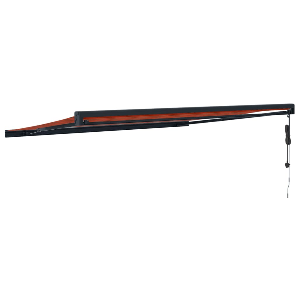 Auvent rétractable orange et marron 4x3 m tissu et aluminium