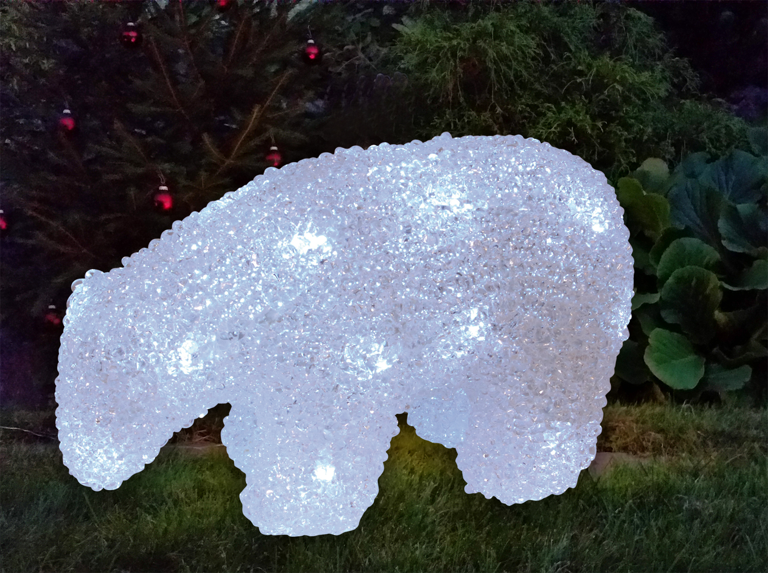 Eisbär-LED-Dekoleuchte - weiß - 20 cm breit