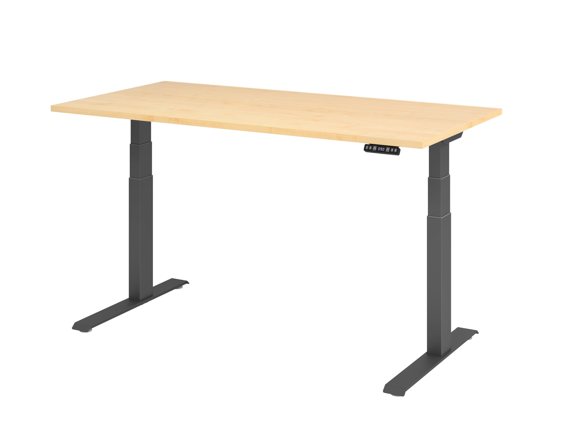 Stehtisch 160 x 129 x 80 cm Ahorn/ Graphit