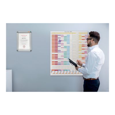 Nobo - Planning à fiches T - 13 colonnes - 80 x 96 cm - blanc