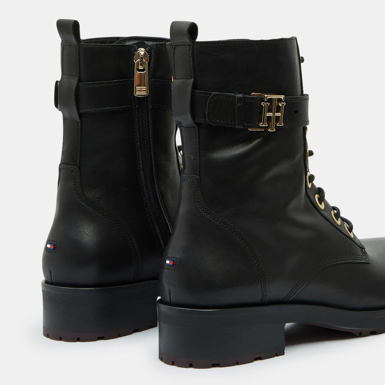Tommy Hilfiger Boots en Cuir Biker noires
