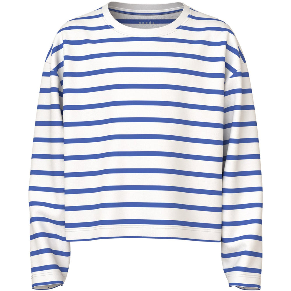 Køb Name It Cloud Dancer Amparo Blue Stripe Nkfvita Ls Kort Rlx Top