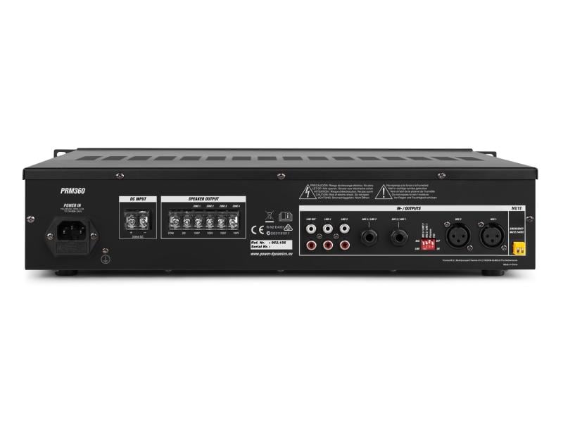 Power Dynamics Verstärker Pro PRM360 4-Zonen Mischer 6-Kanal-Mischverstärker
