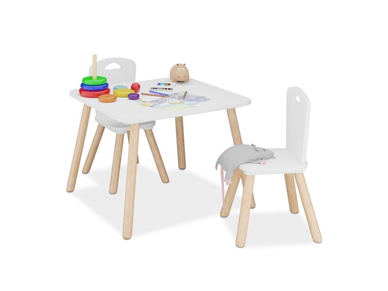relaxdays Kindersitzgruppe MDF / Kiefern, 3-teilig Sitzgarnitur für das Kinderzimmer