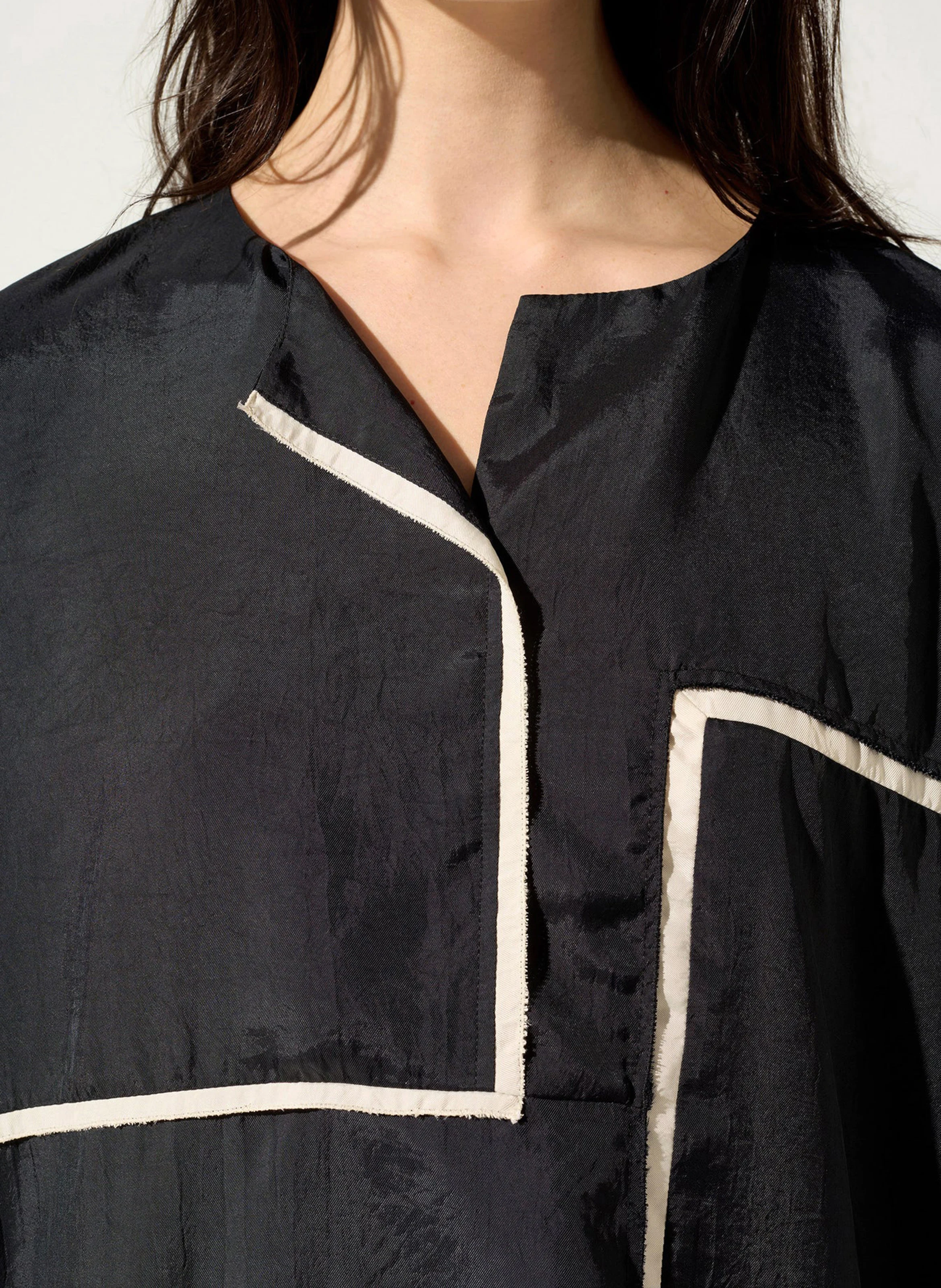 Robe midi col rond| Noir