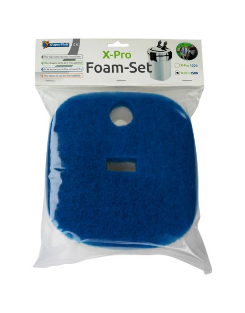 Superfish X Pro Aquarium Buitenfilter Schuimset 400 - Filtermateriaal - Blauw Wit 3 stuks
